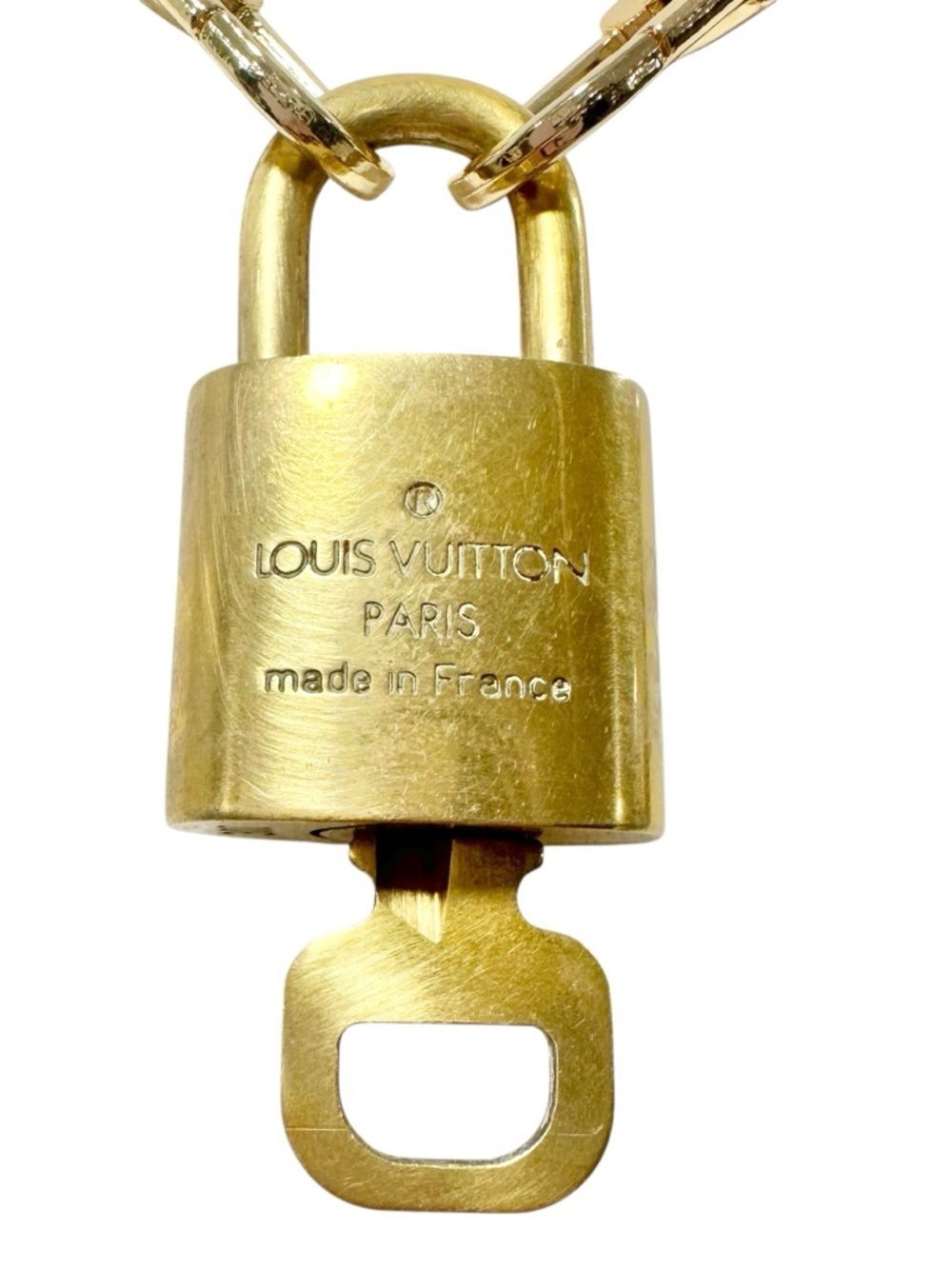 Authentic Louis Vuitton #300 Lock & Key Set on a 18K Gold Plated Chain Necklace - Picture 9 of 12